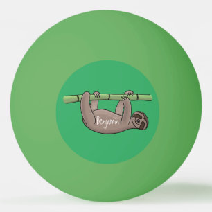 Niedliches Lächeln auf Bambus-Cartoon-Illustration Tischtennisball