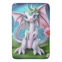 Niedliches Lächeln Baby Dragon mit Blume