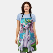 Niedliches Lächeln Baby Dragon mit Blume Schürze (Getragen)