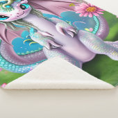 Niedliches Lächeln Baby Dragon mit Blume Sherpadecke (3/4)