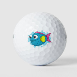 niedliches Lächeln beim Fischgolfen Golfball