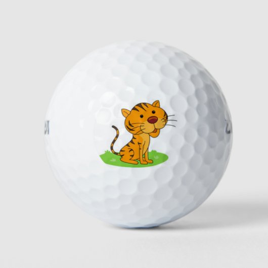 niedliches Lächeln beim Tigerball Golfball (Vorderseite)