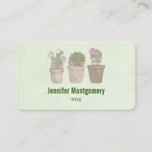 Niedliches Lächeln Cactus Trio Aquarelldesign Visitenkarte