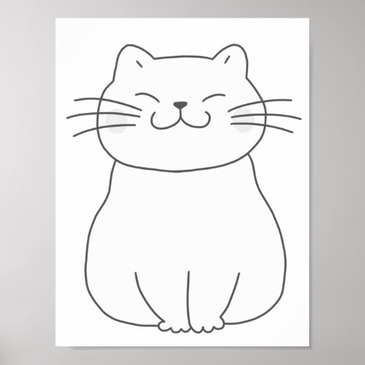 Niedliches Lächeln der Farbseiten für Katzen Poster (Vorne)
