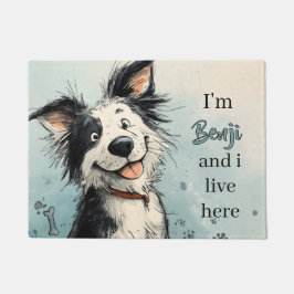 Niedliches Lächeln der Hunde - Illustration mit In Fußmatte