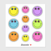 Niedliches Lächeln Emoji sieht farbenfroh aus Aufkleber (Blatt)