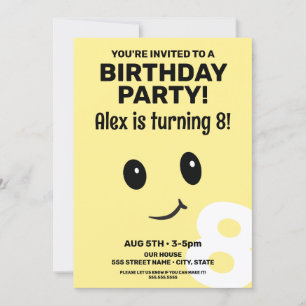 Niedliches Lächeln Gesicht Geburtstag Einladung
