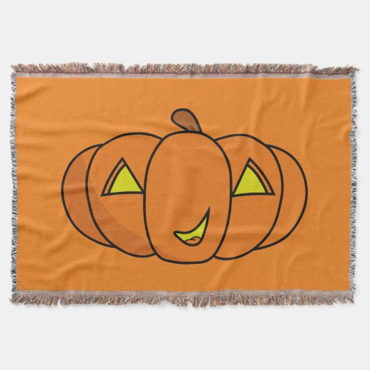 Niedliches Lächeln Halloween Pumpkin Decke (Vorderseite)