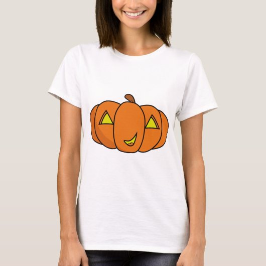 Niedliches Lächeln Halloween Pumpkin T-Shirt (Vorderseite)