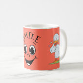 Niedliches Lächeln im Gesicht und Duck Red Kaffeetasse (VorderseiteRechts)