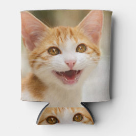 Niedliches Lächeln Kitten Face Funny Cat Meow Foto Dosenkühler