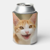 Niedliches Lächeln Kitten Face Funny Cat Meow Foto Dosenkühler (Kanne Rückseite)