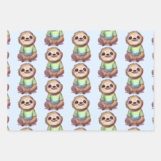 Niedliches Lächeln mit einem Shirt Geschenkpapier Set (Vorderseite 3)