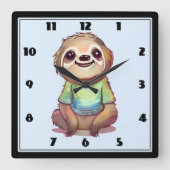 Niedliches Lächeln mit einem Shirt Quadratische Wanduhr (Vorderseite)