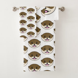 Niedliches Lächeln Otter Badhandtuch Set