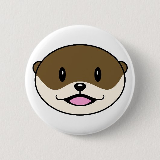 Niedliches Lächeln Otter Button (Vorderseite)