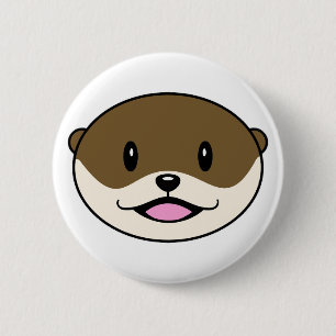 Niedliches Lächeln Otter Button