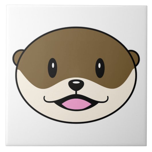 Niedliches Lächeln Otter Fliese (Vorderseite)