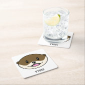 Niedliches Lächeln Otter Rechteckiger Pappuntersetzer (Vor Ort)