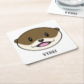 Niedliches Lächeln Otter Rechteckiger Pappuntersetzer (angewinkelt)