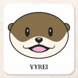 Niedliches Lächeln Otter Rechteckiger Pappuntersetzer