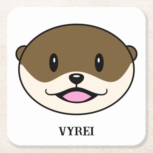 Niedliches Lächeln Otter Rechteckiger Pappuntersetzer (Vorderseite)