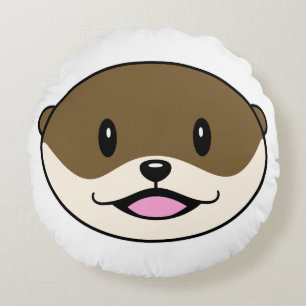 Niedliches Lächeln Otter Rundes Kissen