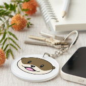 Niedliches Lächeln Otter Schlüsselanhänger (Vorderseite rechts)