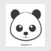 Niedliches Lächeln Panda Face Round Aufkleber für (Blatt)