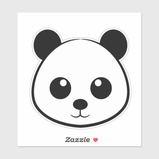 Niedliches Lächeln Panda Face Round Aufkleber für (Blatt)