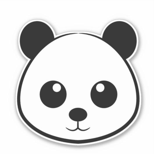 Niedliches Lächeln Panda Face Round Aufkleber für (Vorderseite)
