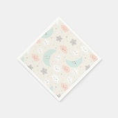 Niedliches Lächeln Pastellmuster Serviette (Ecke)