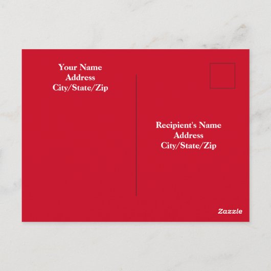 Niedliches Lächeln Rentier Welpen Hund Roter Weihn Postkarte (Rückseite)