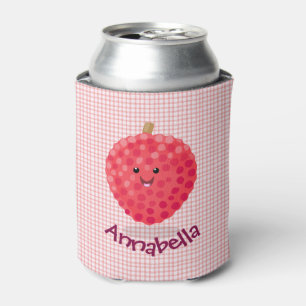 Niedliches Lächeln rosa lychefarbene Cartoon Abbil Dosenkühler