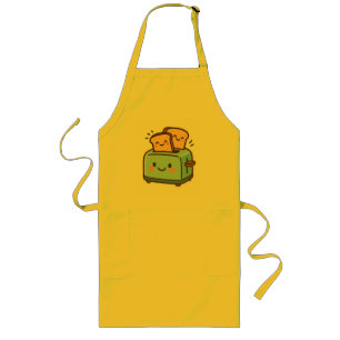 "Niedliches Lächeln Toaster & Brot - Quirky Küche Lange Schürze