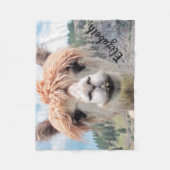 Niedliches lächelndes Alpaka-Foto-Bild Fleecedecke (Vorderseite)