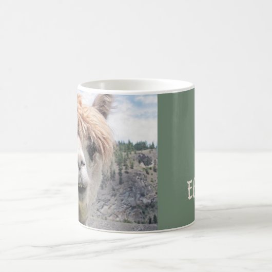 Niedliches lächelndes Alpaka-Foto-Bild Kaffeetasse (Mittel)