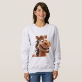 Niedliches Lächelpferd Sweatshirt (Vorne ganz)