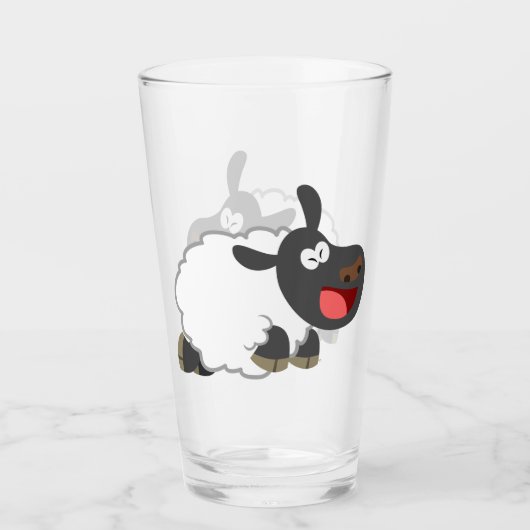 Niedliches Lachen Cartoon Schafe Tumbler Glass (Vorderseite)