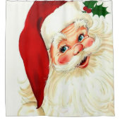Niedliches Lachen Vintager Santa Duschvorhang (Vorderseite)