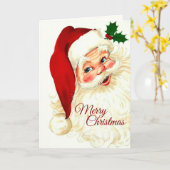 Niedliches Lachen Vintager Santa Karte (Gelbe Blume)