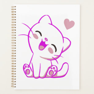 NIEDLICHES LACHTEN KLEIN Fuchsia KITTEN Planer