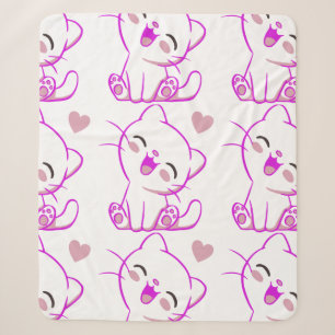 NIEDLICHES LACHTEN KLEIN Fuchsia KITTEN Sherpadecke