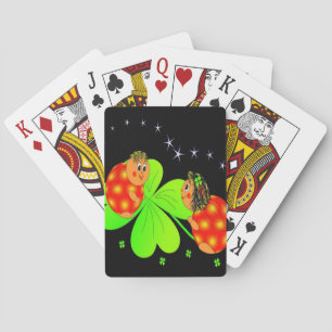 Niedliches Ladybird-Kleeblatt Spielkarten