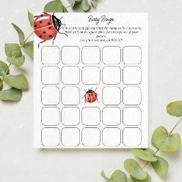 Niedliches Ladybug Baby Dusche Bingo Spiel
