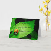 Niedliches Ladybug "God Cares for You"-Buch Karte (Gelbe Blume)