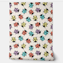 Niedliches Ladybug Muster Kids Wallpaper