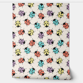 Niedliches Ladybug Muster Kids Wallpaper Tapete