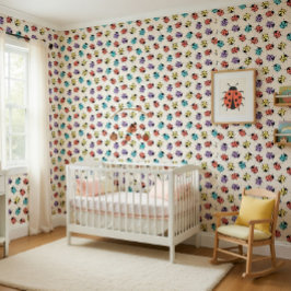 Niedliches Ladybug Muster Kids Wallpaper Tapete