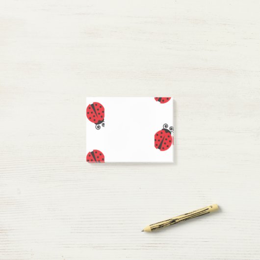 Niedliches Ladybug-Muster Post-it Klebezettel (Auf Schreibtisch)